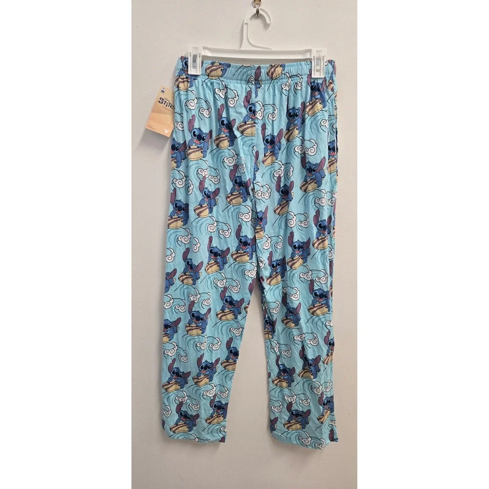 Disney Lilo & Stitch Womens Pajama Pants Blue Surfing Stitch Sleepwear Small NWT